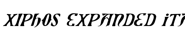 Xiphos Expanded Italic font preview