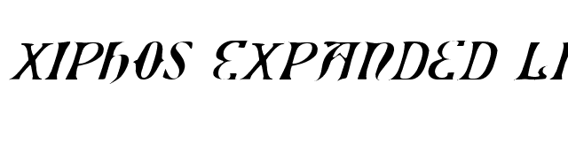 Xiphos Expanded Light Italic font preview