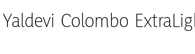 Yaldevi Colombo ExtraLight font preview
