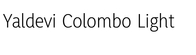 Yaldevi Colombo Light font preview