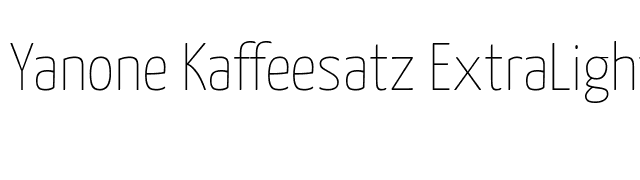 Yanone Kaffeesatz ExtraLight font preview