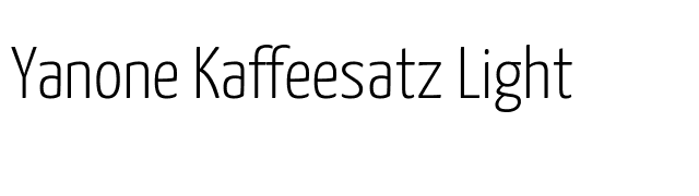 Yanone Kaffeesatz Light font preview