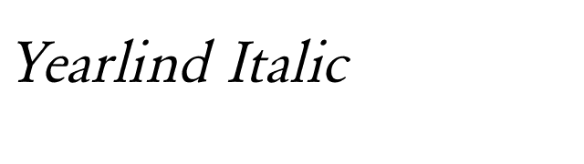 Yearlind Italic font preview