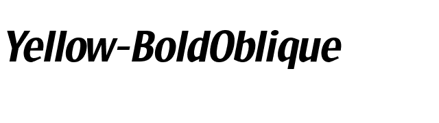 Yellow-BoldOblique font preview