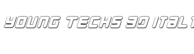 Young Techs 3D Italic font preview