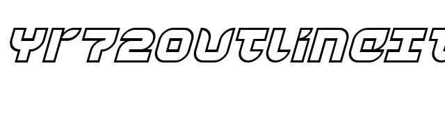 Yr72OutlineItalic font preview