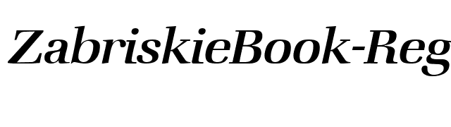 ZabriskieBook-RegularItalic font preview