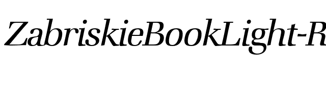 ZabriskieBookLight-RegularItalic font preview