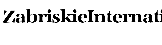 ZabriskieInternational-Bold font preview
