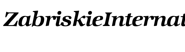 ZabriskieInternational-BoldItalic font preview