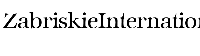 ZabriskieInternational-Regular font preview