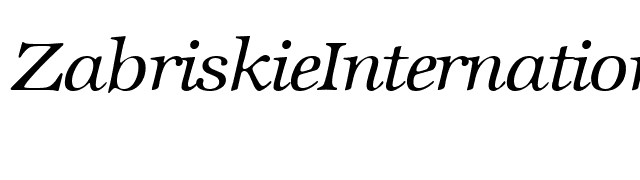 ZabriskieInternational-RegularItalic font preview