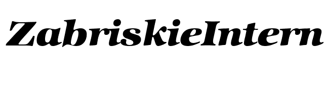 ZabriskieInternationalHeavy-RegularItalic font preview