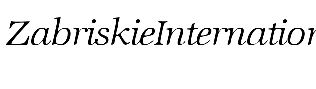 ZabriskieInternationalLight-RegularItalic font preview