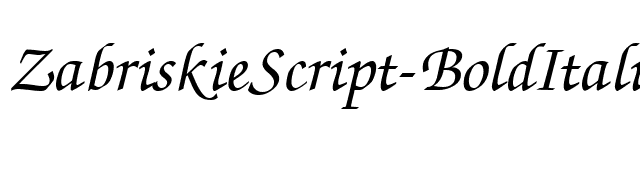 ZabriskieScript-BoldItalic font preview
