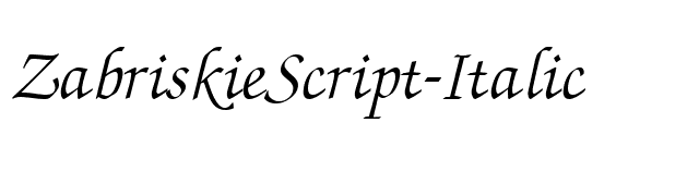 ZabriskieScript-Italic font preview