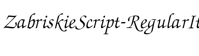 ZabriskieScript-RegularItalic DB font preview