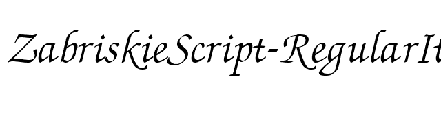 ZabriskieScript-RegularItalic font preview