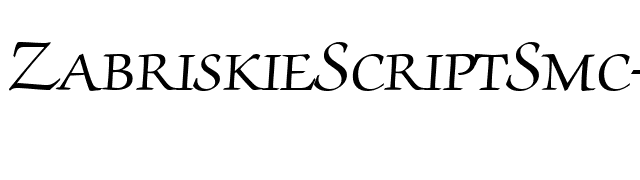ZabriskieScriptSmc-Regular font preview