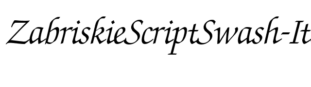 ZabriskieScriptSwash-Italic font preview