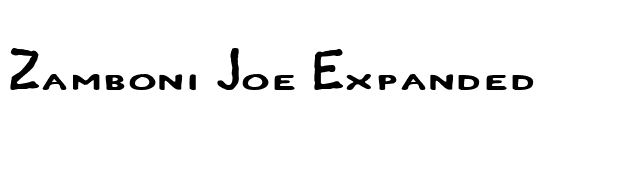 Zamboni Joe Expanded font preview