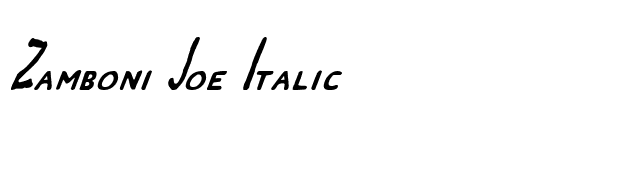 Zamboni Joe Italic font preview