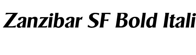 Zanzibar SF Bold Italic font preview