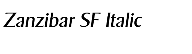 Zanzibar SF Italic font preview