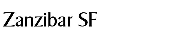Zanzibar SF font preview