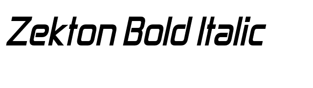 Zekton Bold Italic font preview