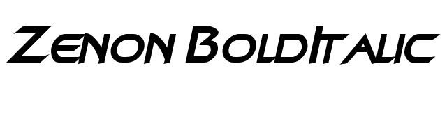 Zenon BoldItalic font preview