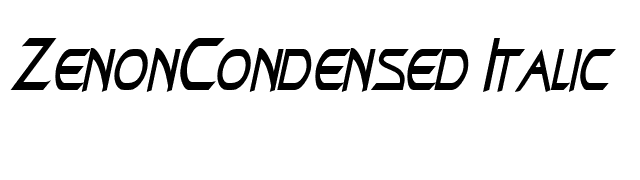 ZenonCondensed Italic font preview