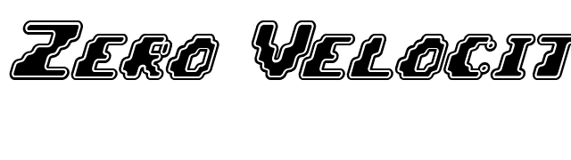 Zero Velocity (BRK) font preview