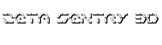 Zeta Sentry 3D font preview