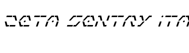 Zeta Sentry Italic font preview