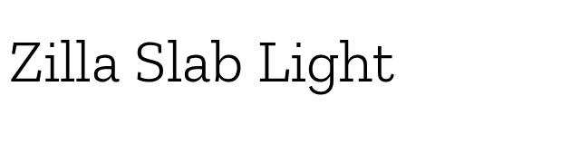 Zilla Slab Light font preview