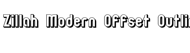 Zillah Modern Offset Outline font preview