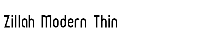 Zillah Modern Thin font preview