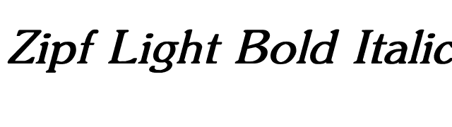 Zipf Light Bold Italic font preview