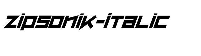 ZipSonik-Italic font preview
