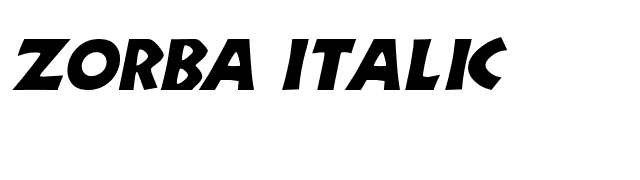 Zorba Italic font preview