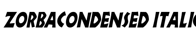 ZorbaCondensed Italic font preview